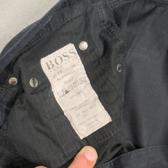 Hugo Boss Alabama Cotton Chinos Mens Canvas Pants Navy Blue 30x31 - Picture 6 of 9